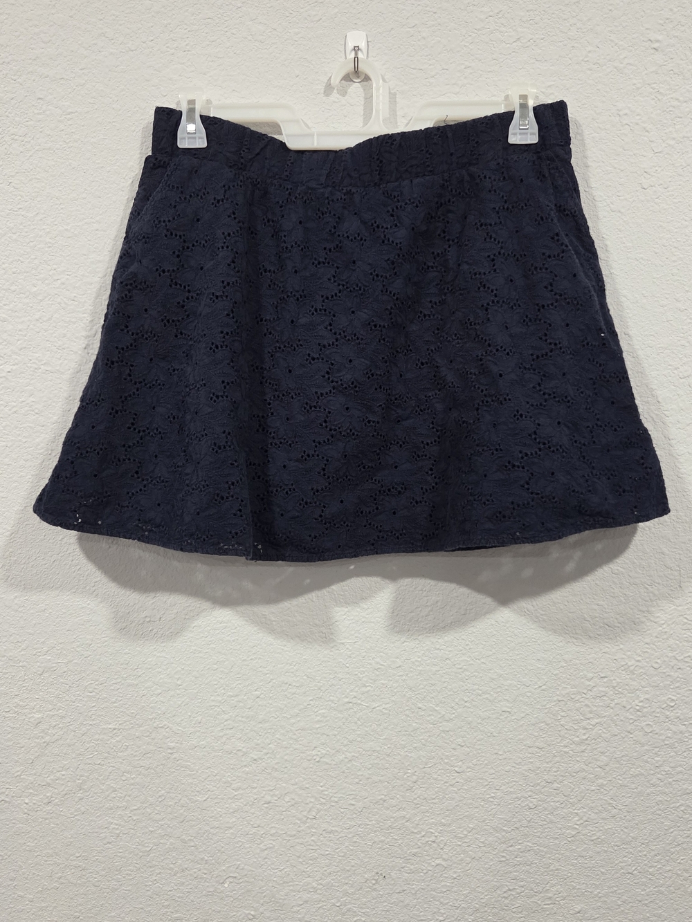 Women’s Navy Eyelet Skirt - Classic Casual
